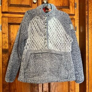 Simply Southern Women’s MEDIUM Blue Soft 6 Snap Pullover w/Front Pouch Pocket